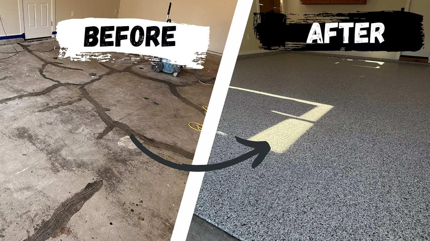Diamond Group garage floor before and after